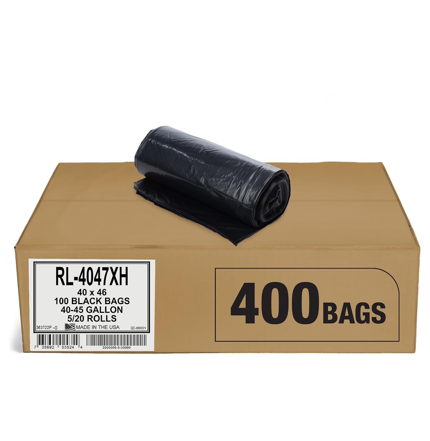 BLACK CAN LINER 40X46 45G 1.2MlL 20-5CT
