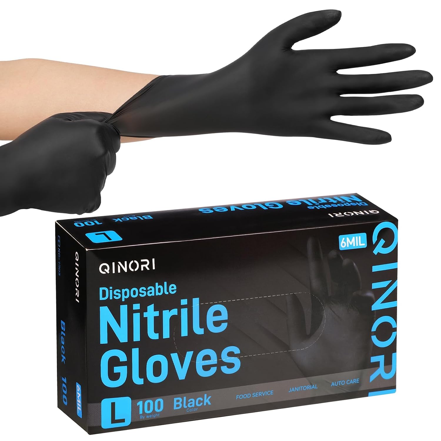 Nitrile Black PF Indus "L" 10-100Pk