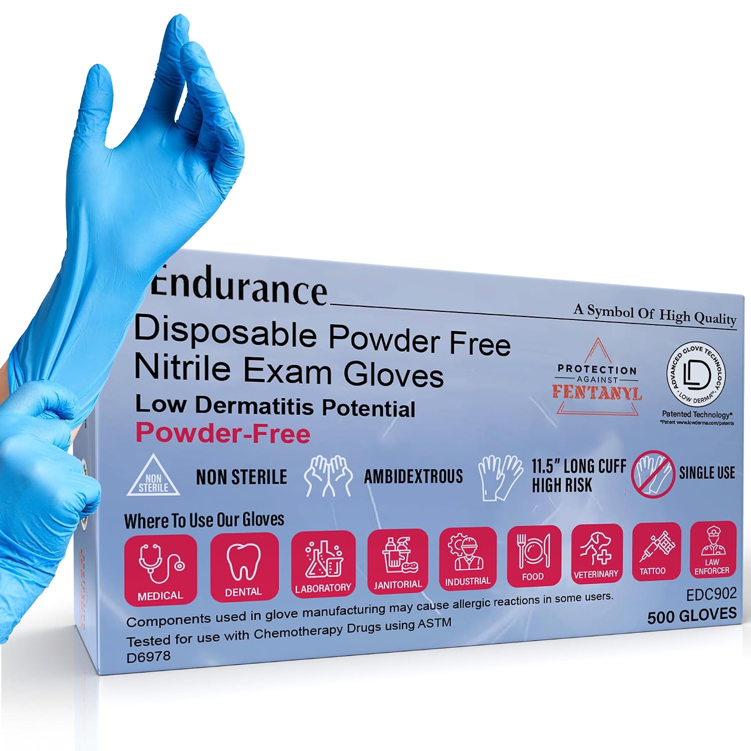 Nitrile Blue PF Indus "XL" 10-100Pcs