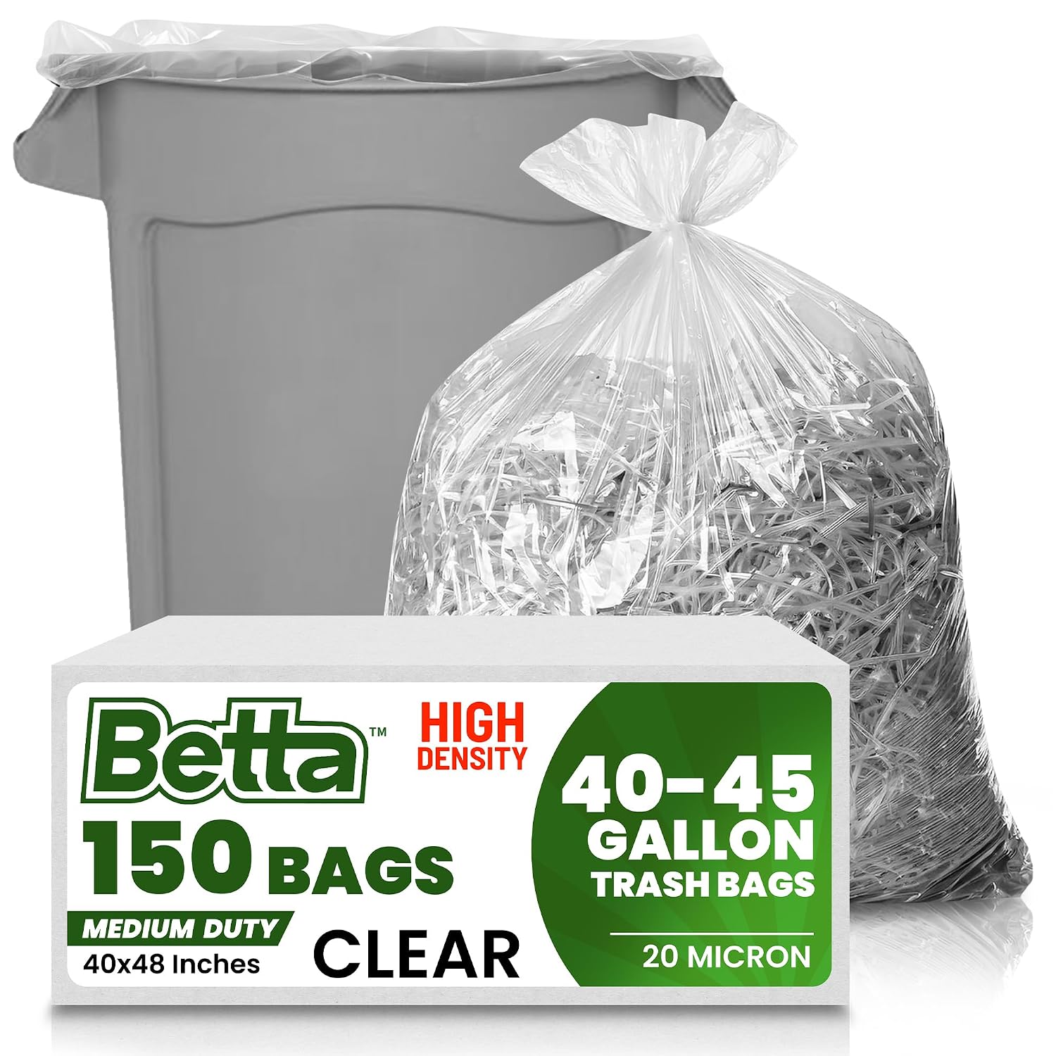 CLEAR CAN LINER 40X48 44G 16MIC 25/10CT