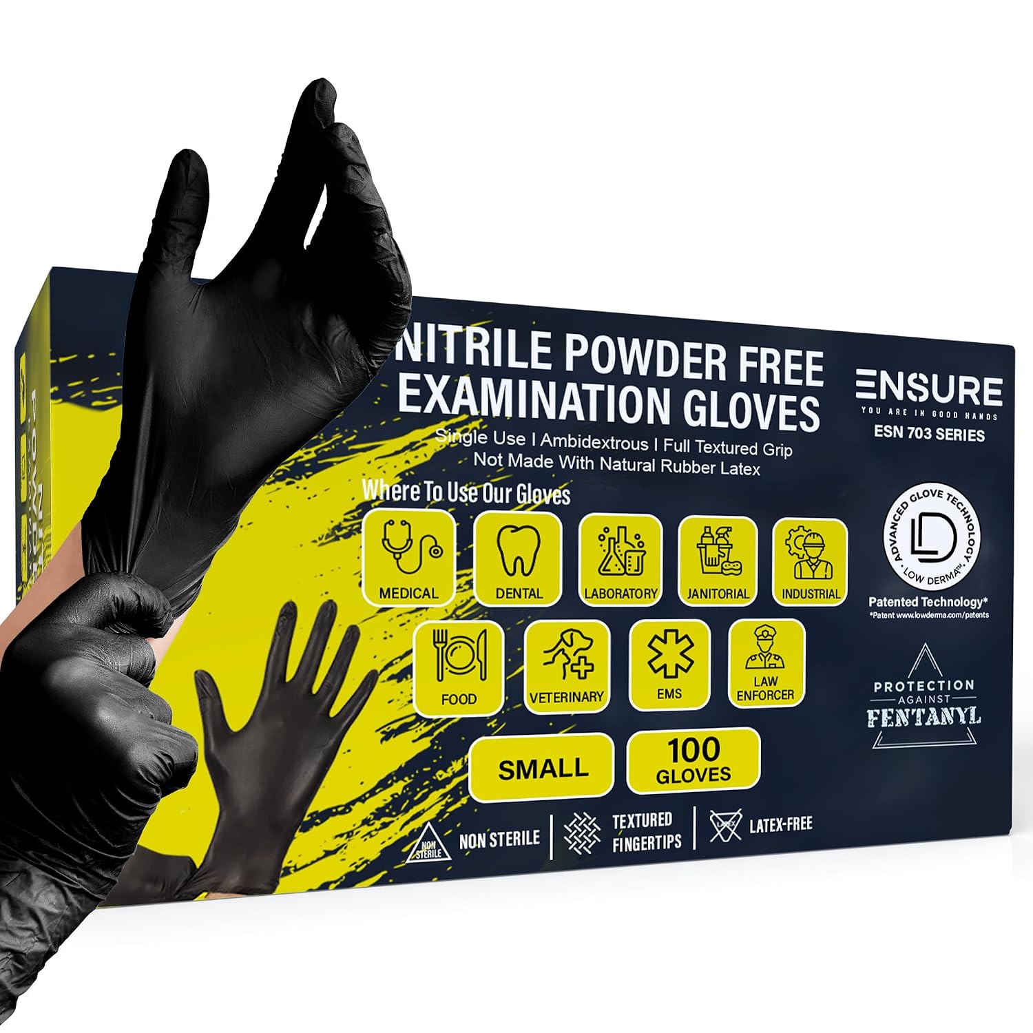 Nitrile Black PF Indus "S" 10-100Pk