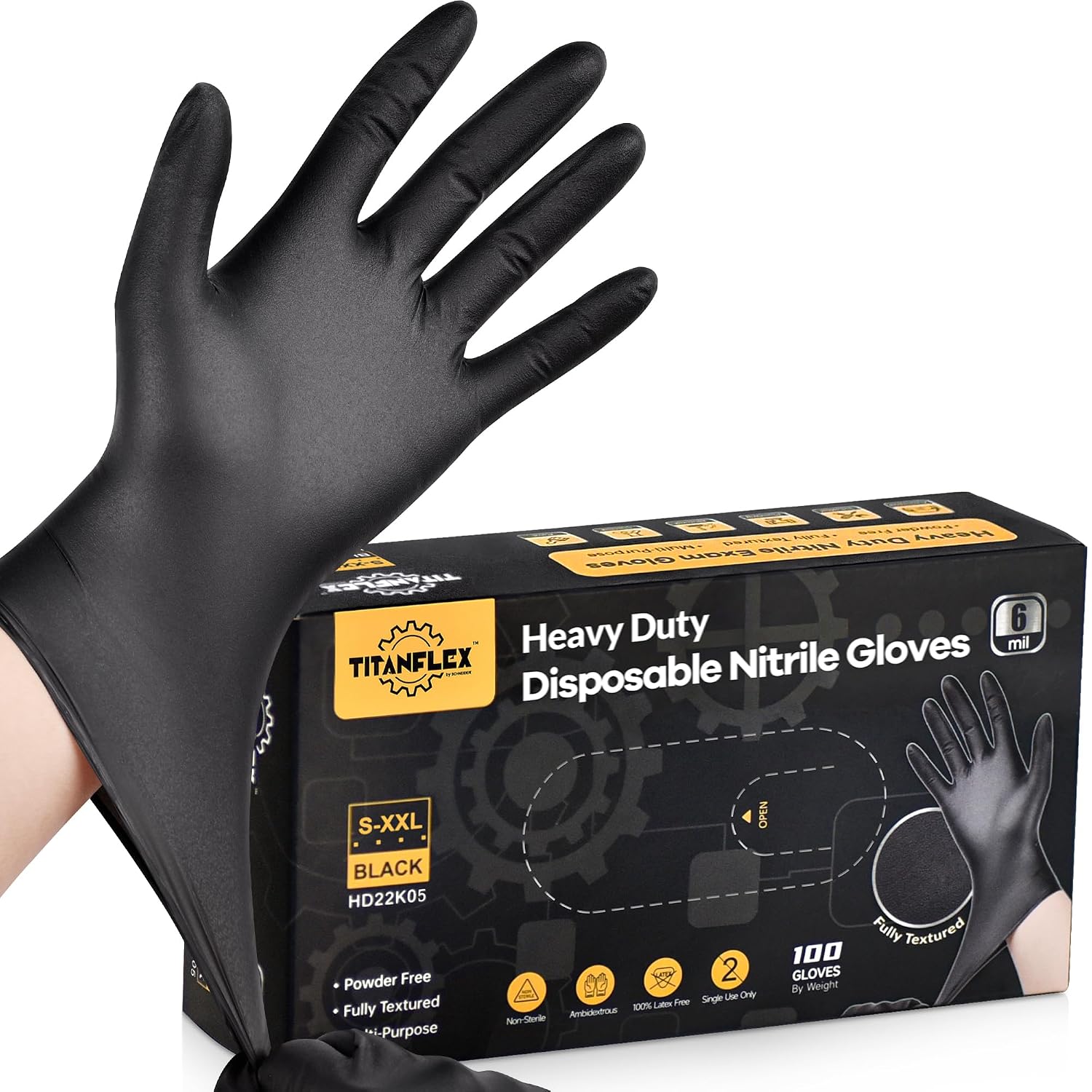 Nitrile Black PF Indus "XL" 10-100Pk